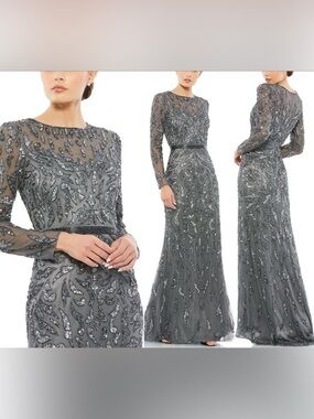 MAC DUGGAL 5124
charcoal Beaded gown  size 16